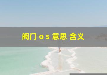 阀门 o s 意思 含义